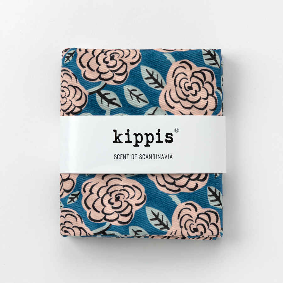 生地　キッピス　Ruusu/ルース/バラ　ブルー　カットクロス　オックス生地　kippis　北欧テキスタイル　商用利用可能　おしゃれな生地