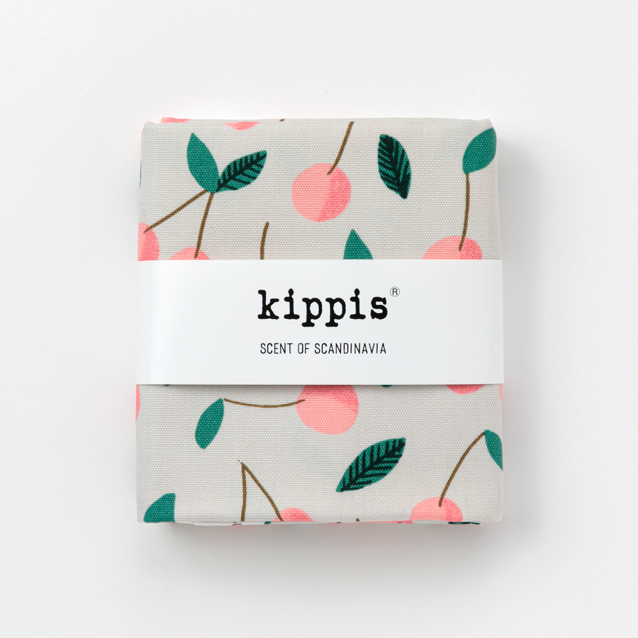 生地　キッピス　Kirsikka/キルシッカ/さくらんぼ　ライトグレー　カットクロス　オックス生地　kippis　北欧テキスタイル　商用利用可能　おしゃれな生地