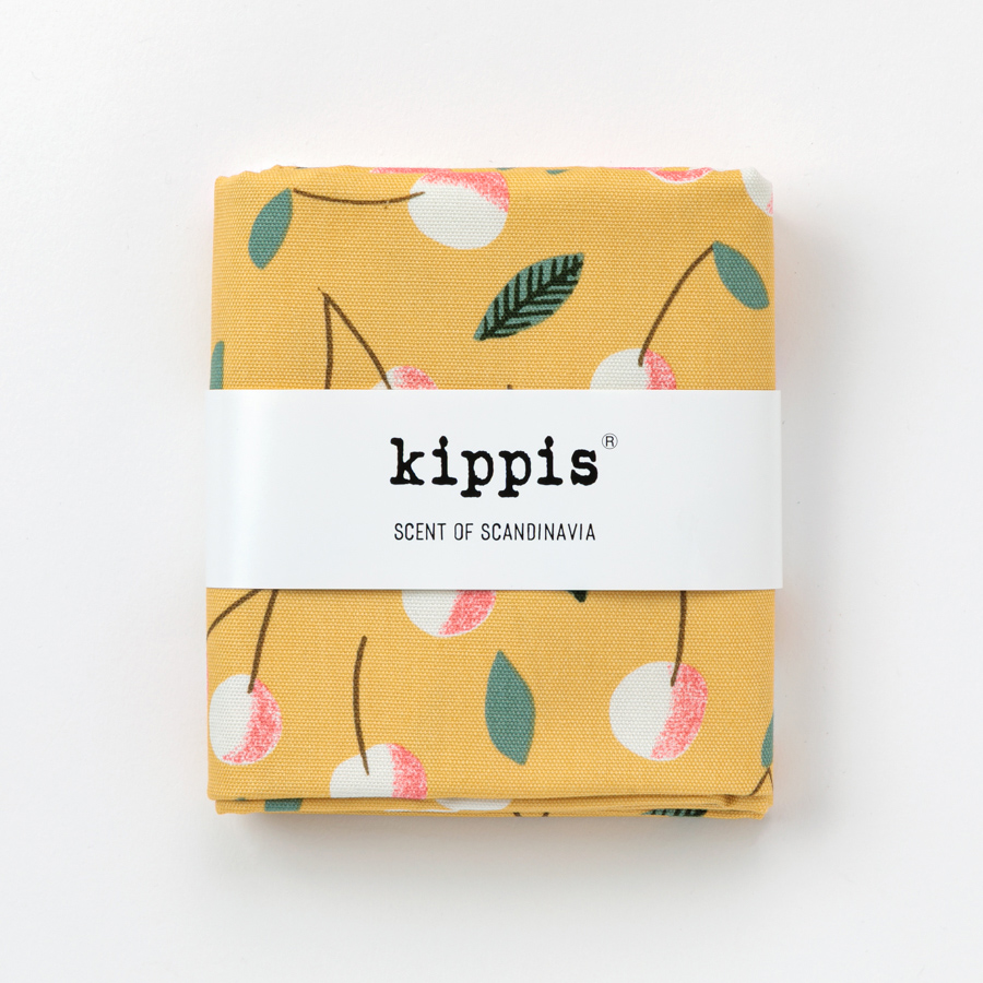 生地　キッピス　Kirsikka/キルシッカ/さくらんぼ　イエロー　カットクロス　オックス生地　kippis　北欧テキスタイル　商用利用可能　おしゃれな生地