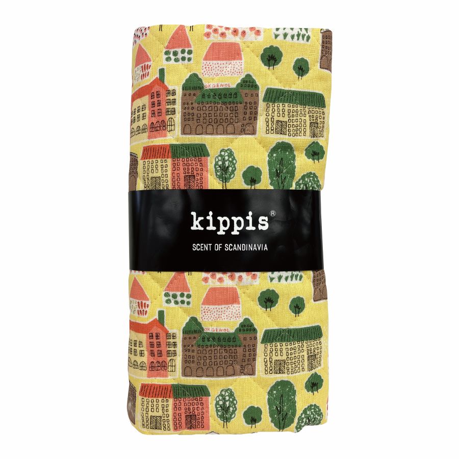 SALE キルト生地　キッピス　ハカニエミ/Hakaniemi　イエロー　50cmカットクロス　kippis　綿麻キャンバスキルト　北欧テキスタイル