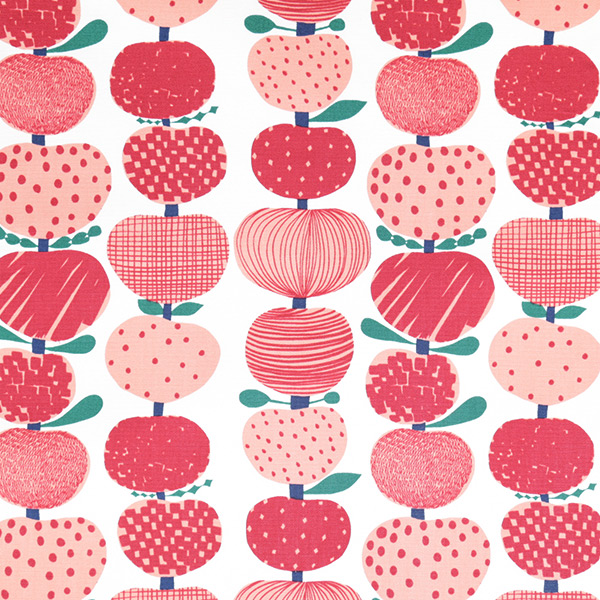 SALE　 広幅オックス生地　Omppu/りんご　kippis　キッピス　切り売り生地　北欧テキスタイル　テーブルクロスに　インテリアに