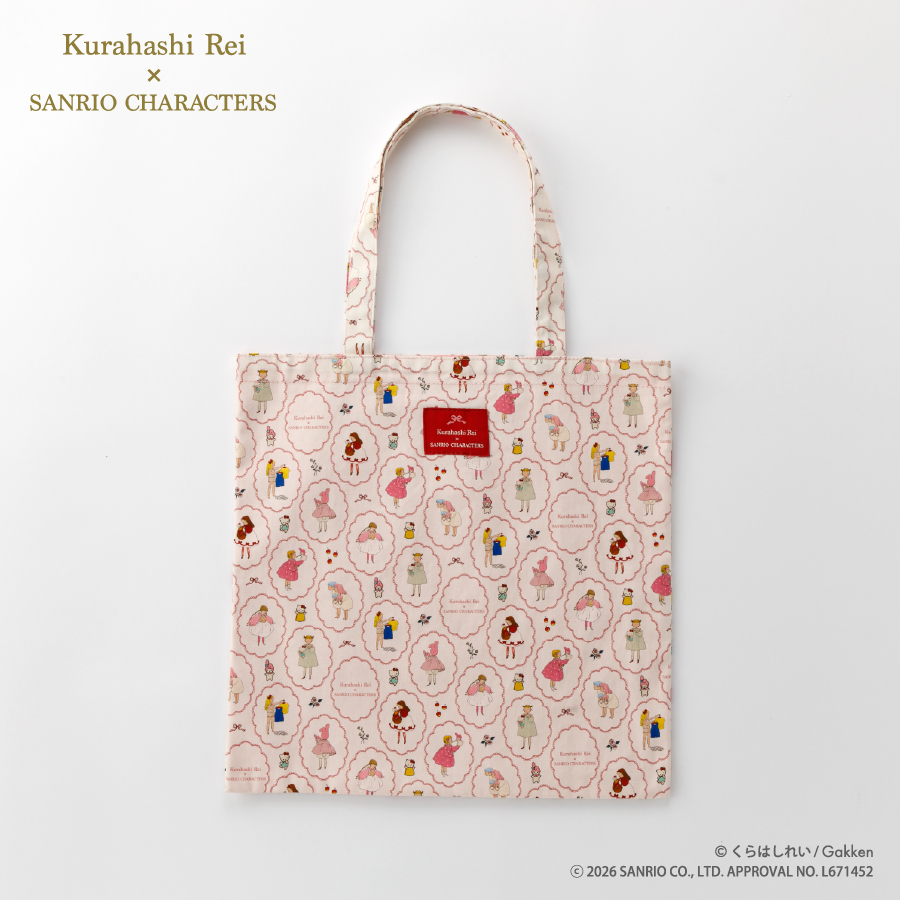 Kurahashi Rei×サンリオキャラクターズ　スクエアトートバッグ　レース　人気イラストレーター　絵本作家
