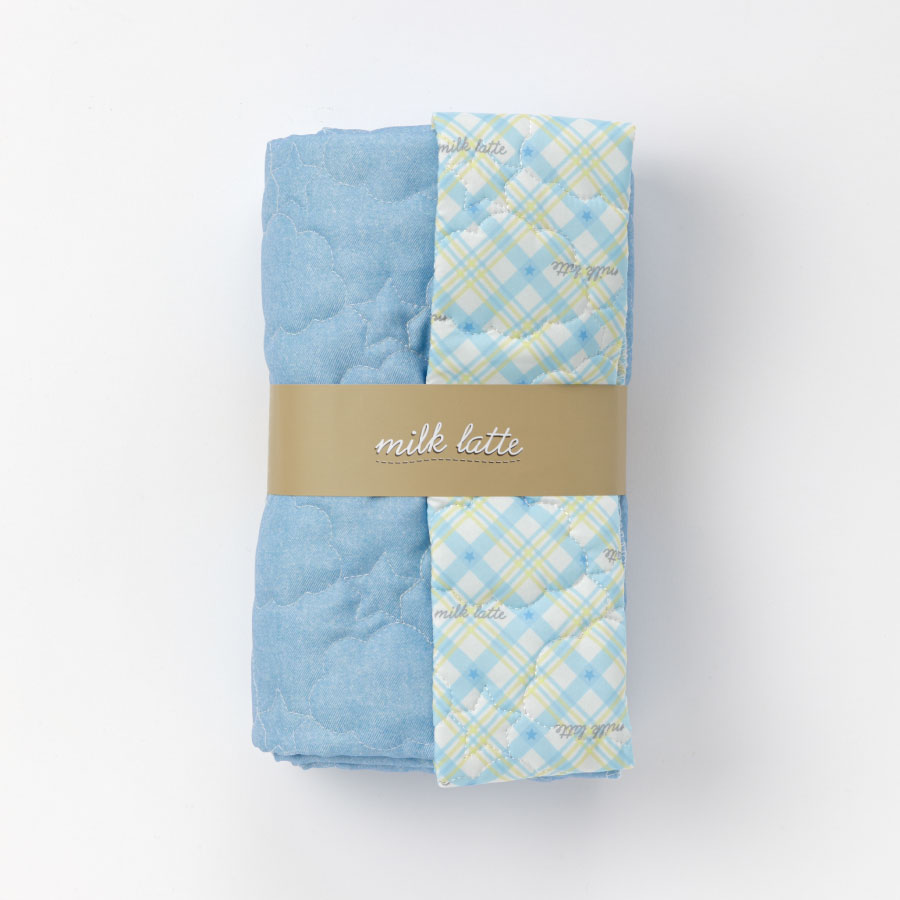 デニム風デザインキルト　ほしぞら　スカイブルー　50cm着分　カットクロス　ミルクラテファブリック　商用利用可能　milk latte　キルティング生地