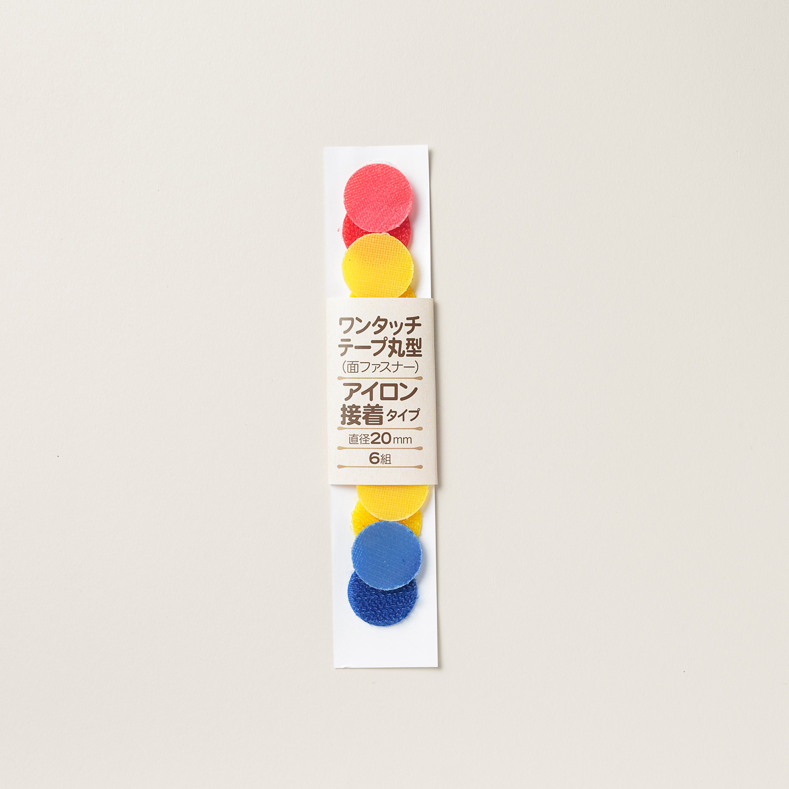 サンアミカ/ワンタッチテープ　黄赤花紺　直径22mm丸型【アイロン接着】