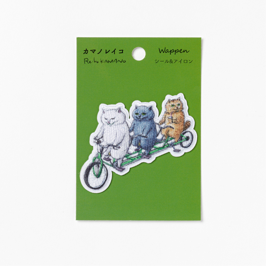 ワッペン　カマノレイコ　サイクリング　シール＆アイロンワッペン