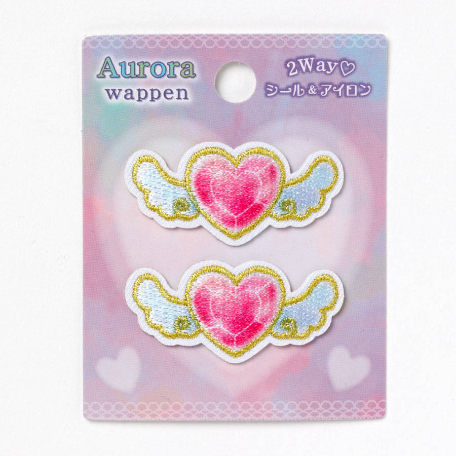 オーロラワッペン　ハート【ワッペン】